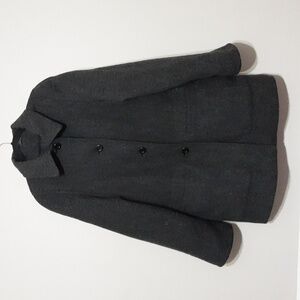Vintage Utex Design barn pea coat jacket wool gray women M long button down y2k